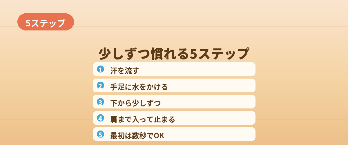 少しずつ慣れる5つのステップ